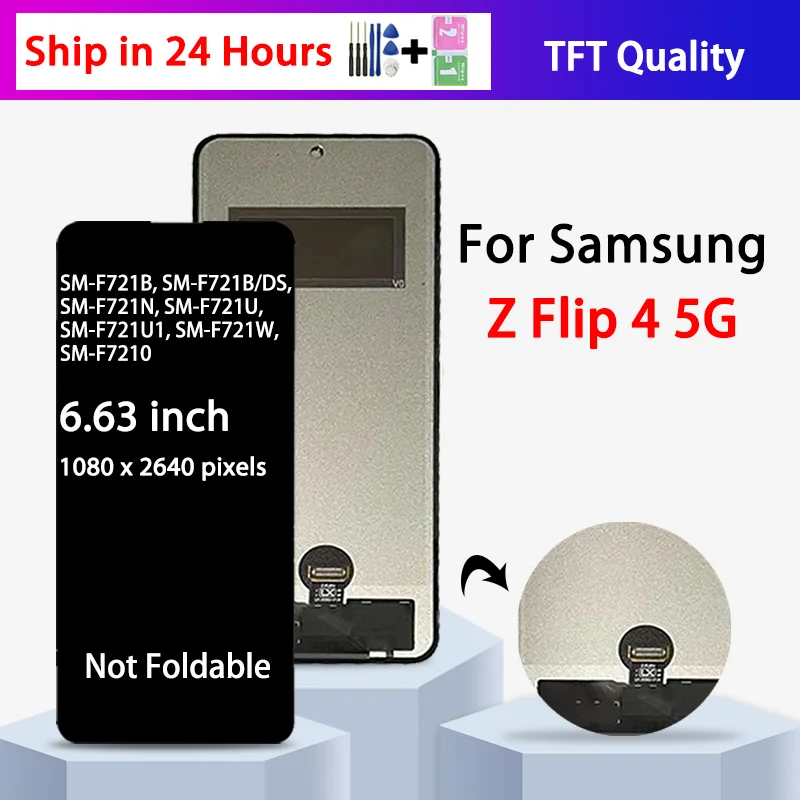 tft-screen-for-samsung-z-flip-4-z-flip4-5g-display-lcd-touch-screen-digitizer-assembly-f721-f721b-f721w-display-replacement