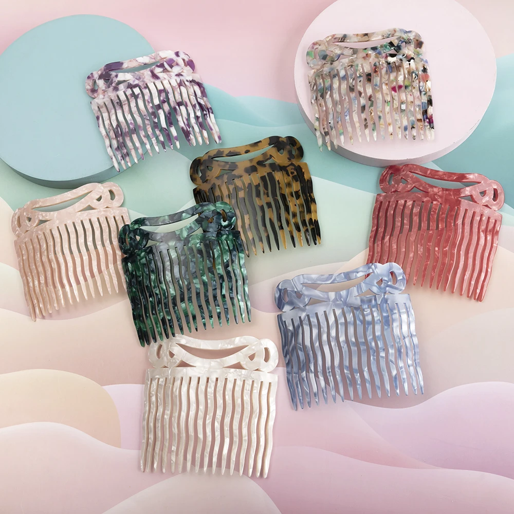 Vintage Hair Combs Colorful Acetate Hair Accessories Tortoiseshell Women Hair clips Flamenco Headdresses Comb Hair forks jewelry