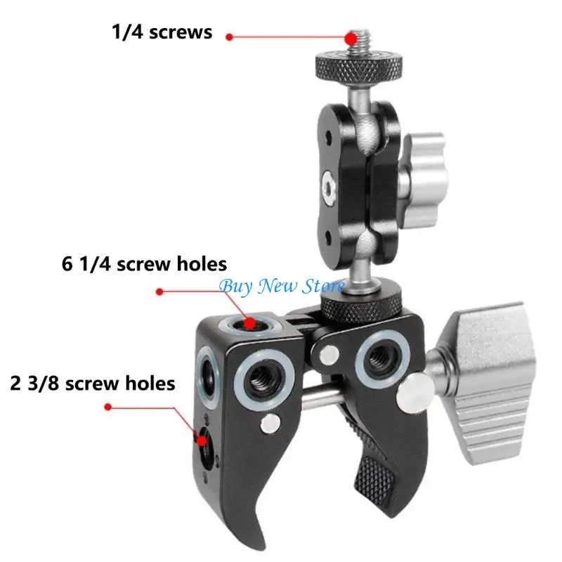 

20CE Metal Clamp C-Type Clamp Photographic Accessory With Slip proof Silicone Pad For Secure Grip On Tripods