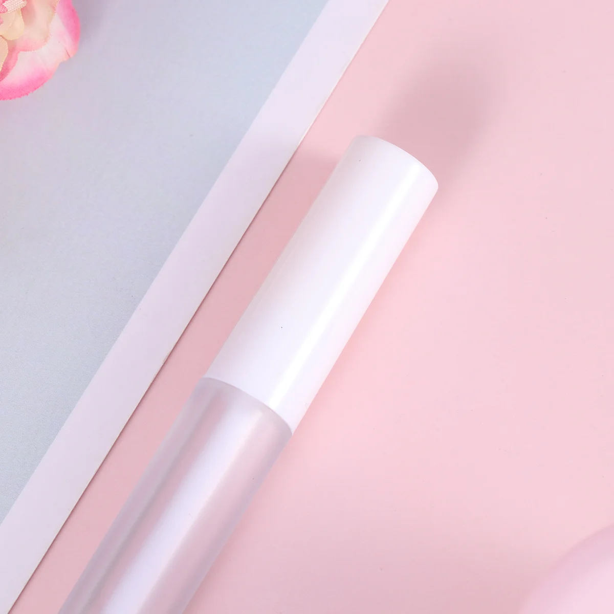 10Pcs Lip Glaze Subpackaging Bottle Premium Material Durable Safe Translucent Travel Tube White Lid Lip Tube