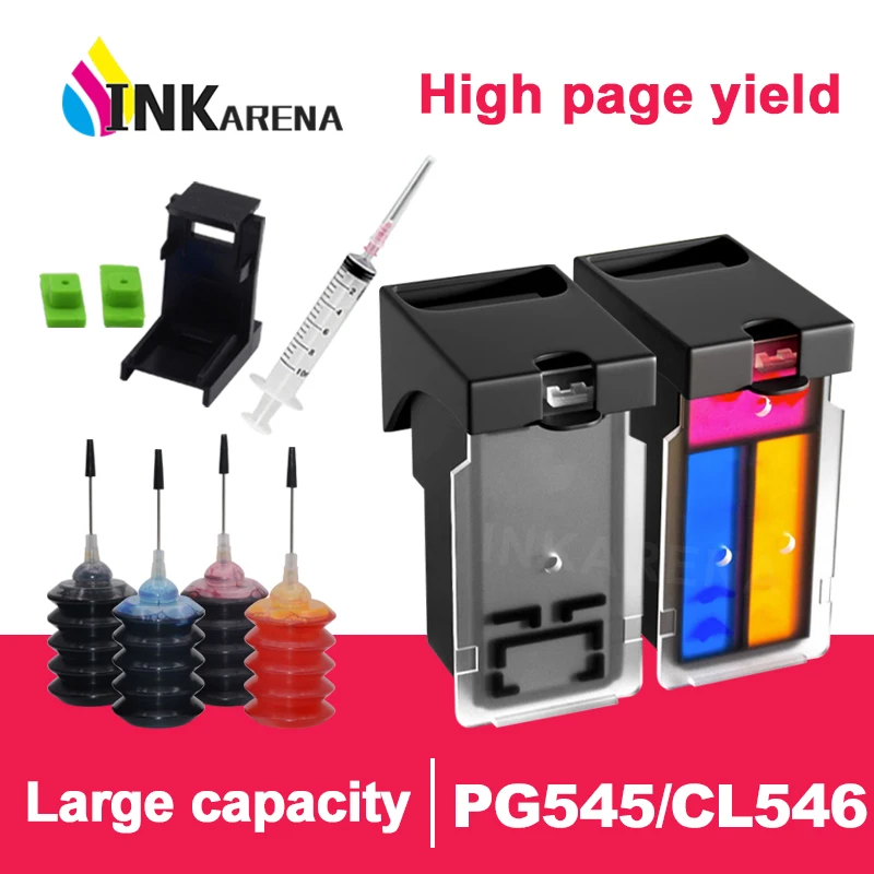 INKARENA Refillable PG545 CL546 Ink Cartridge Replacement for Canon PG545 CL546 for Pixma MG3050 2550 2450 2550S 2950 MX495