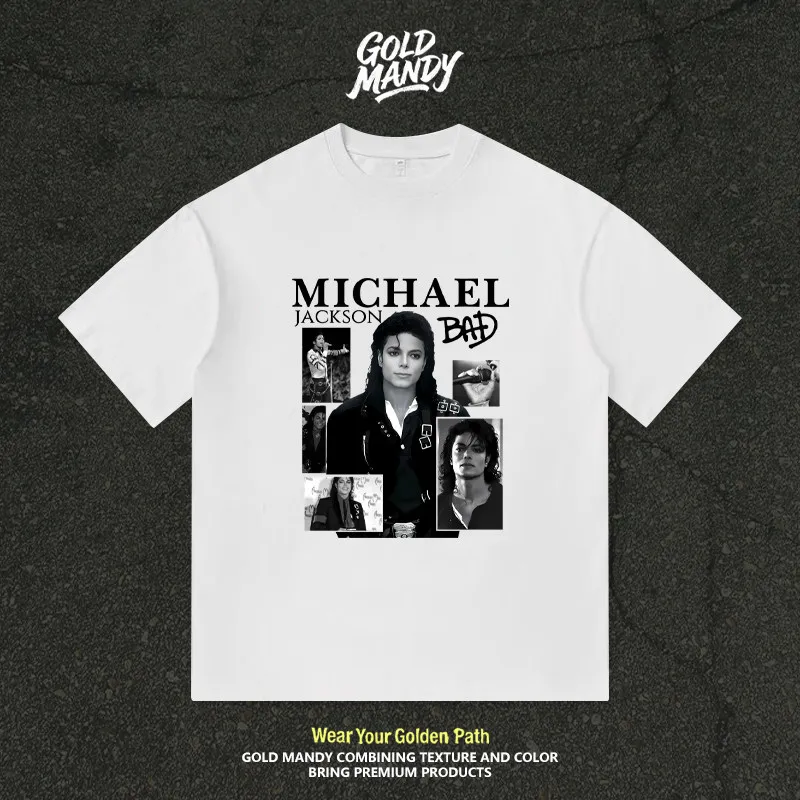 Michael Jackson (MJ) Poster Fan Merchandise Movie Star Journey Cotton T-shirt Short-sleeved for Children and Adults