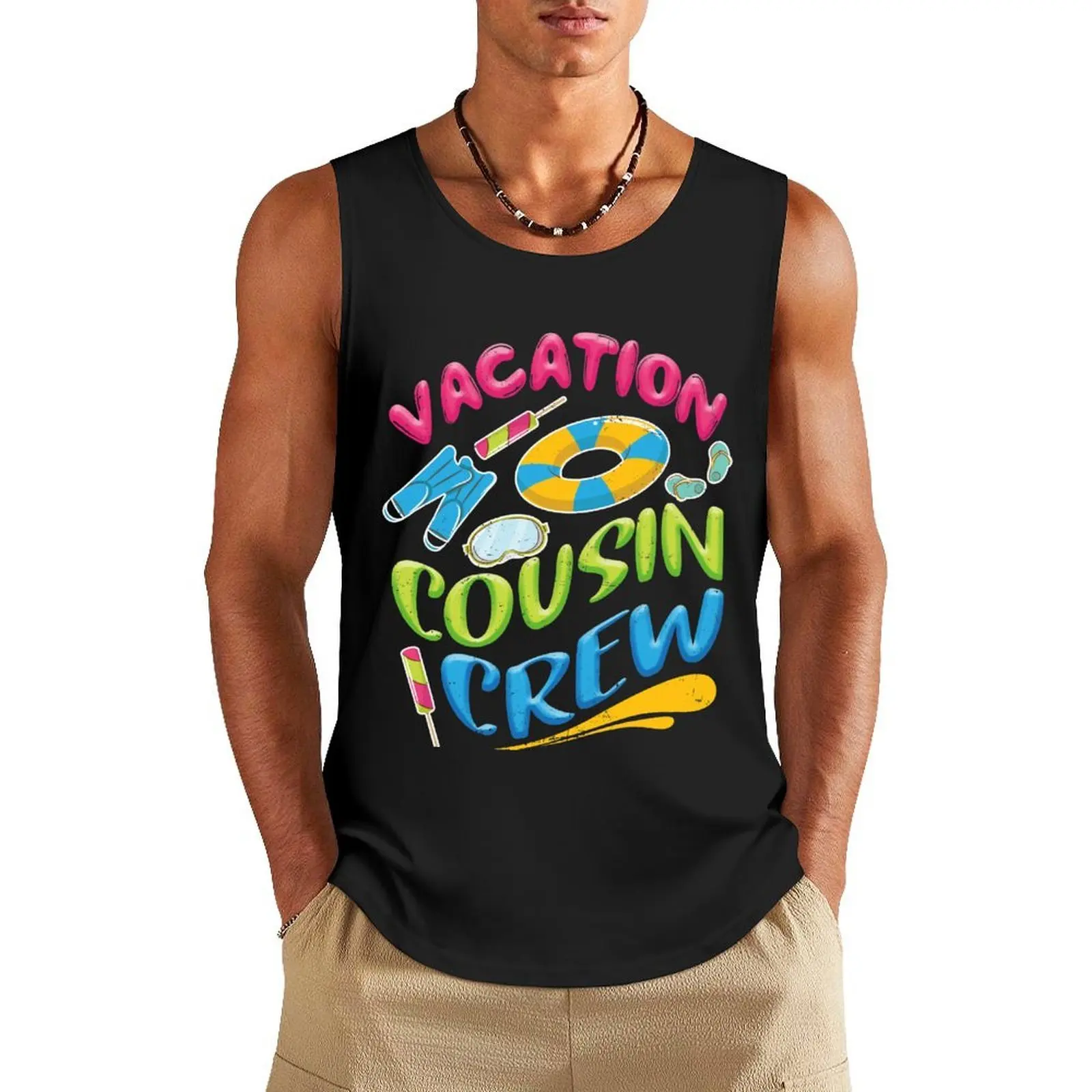 

Kids Cousin Crew Family Summer Vacation Beach Cruise Sunglasses Tank Top basketball fitness clothing for men Men's t-shirt