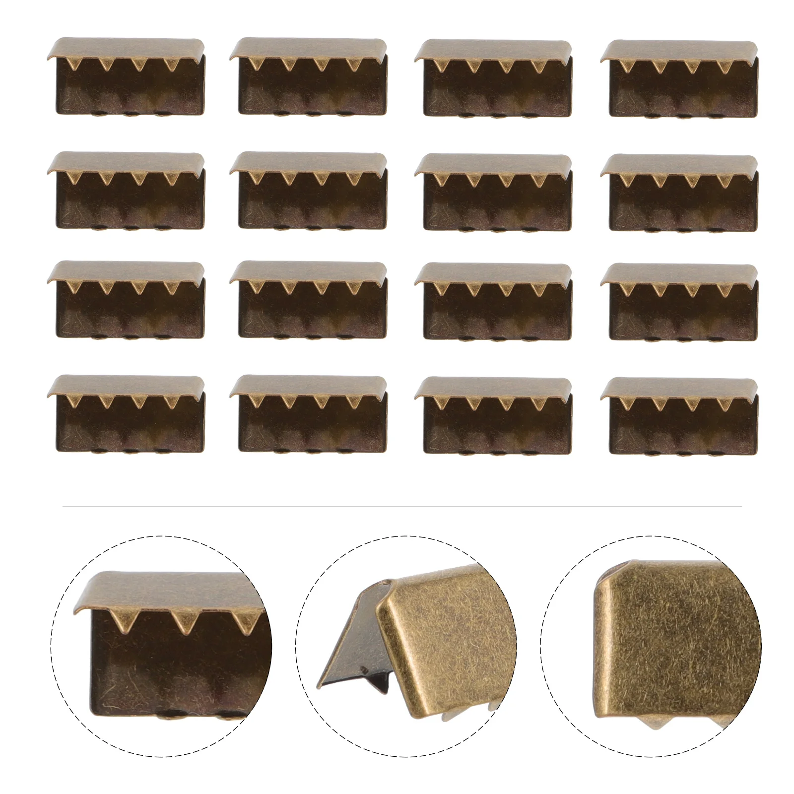 

20Pcs Metal Ribbon Ends Clamps High Quality DIY Bag Making Clips Handbag Strap Buckles Jewelry Cord Ends Fasteners