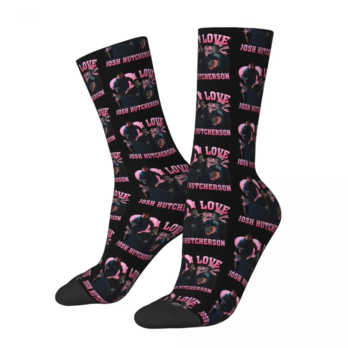 I Love Josh Hutcherson Socks Men's Women's Polyester Movie TV Actor Socks Spring Summer Autumn Winter Middle Tube Socks Gifts