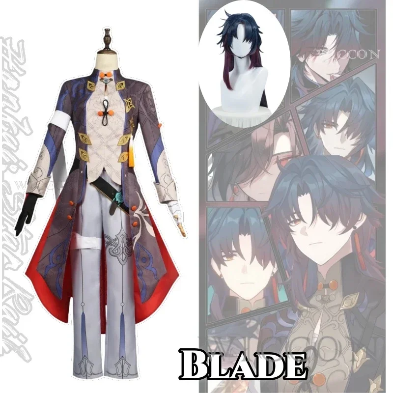 EE01 Blade Anime gra Honkai: Star Rail przebranie na karnawał ubrania peruka jednolite Cosplay Yingxing Stellaron Hunters Halloween ParIo0！