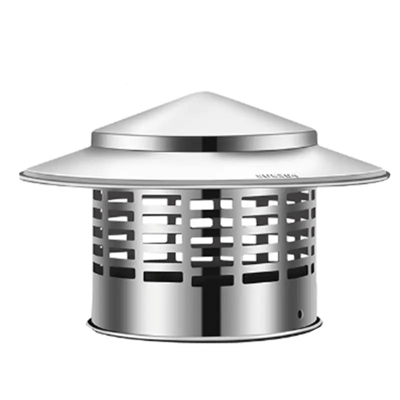 ABJN-2X Round Chimney Cap Stainless Steel Tapered Top Chimney Cap With Screen Outside Roof Fireplace Screen Cover B