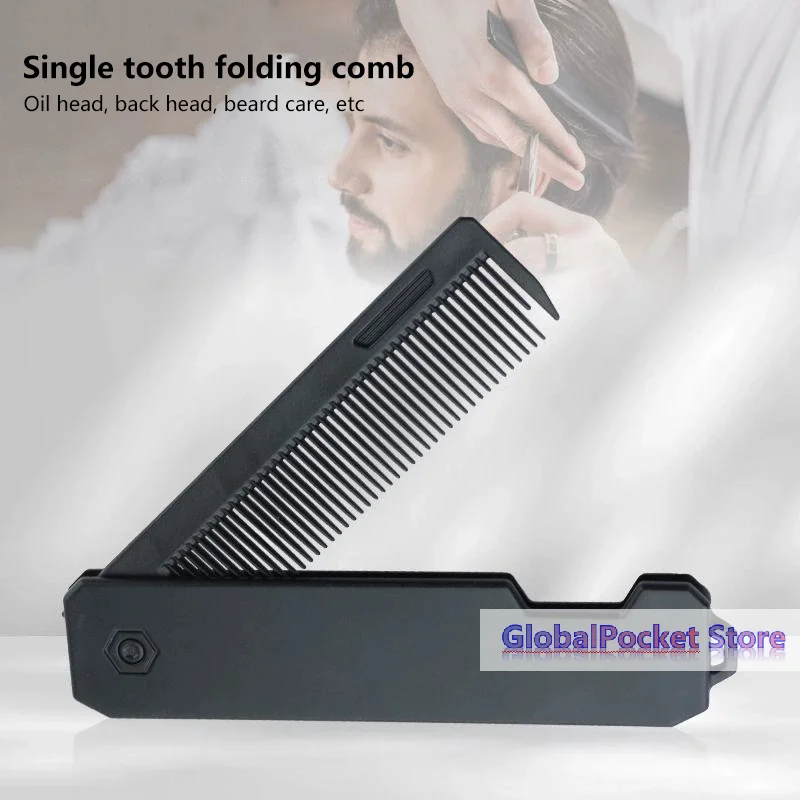 [TG823]Portable Plastic Folding Pocket Combs Barber Men Oil Head Beard Combs Hair Styling Combs