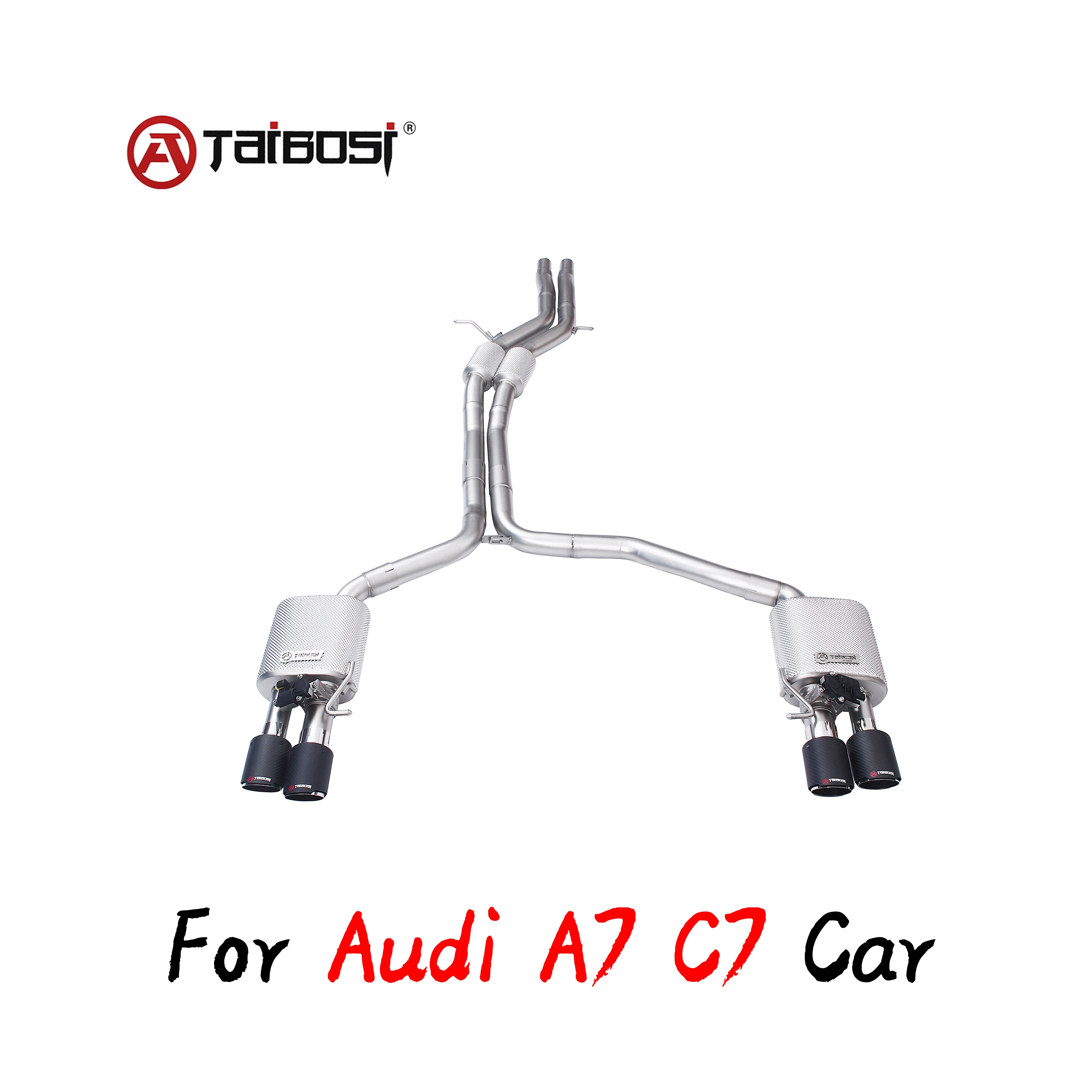 For Audi A7 C7 2.0T 2.5T 2.8L 3.0T 2012-2018 Car Cat-Back Exhaust System Pipe Taibosi Performance Electric Valve Muffler Cutout