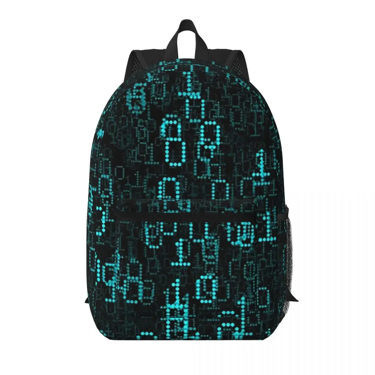 Binary Cloud Design Student Backpack School Bag Hiking Travel Daypack for Men Women Bookbag Shoulder Bags
