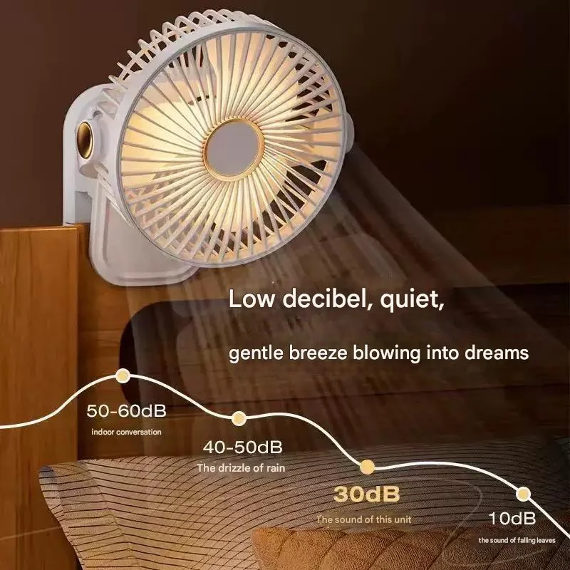 

Перезаряжаемый мини-вентилятор с зажимом: питание от USB, регулируемый, тихий, легкий портативный настольный вентилятор для офиса, общежития, путешествий, детской коляски