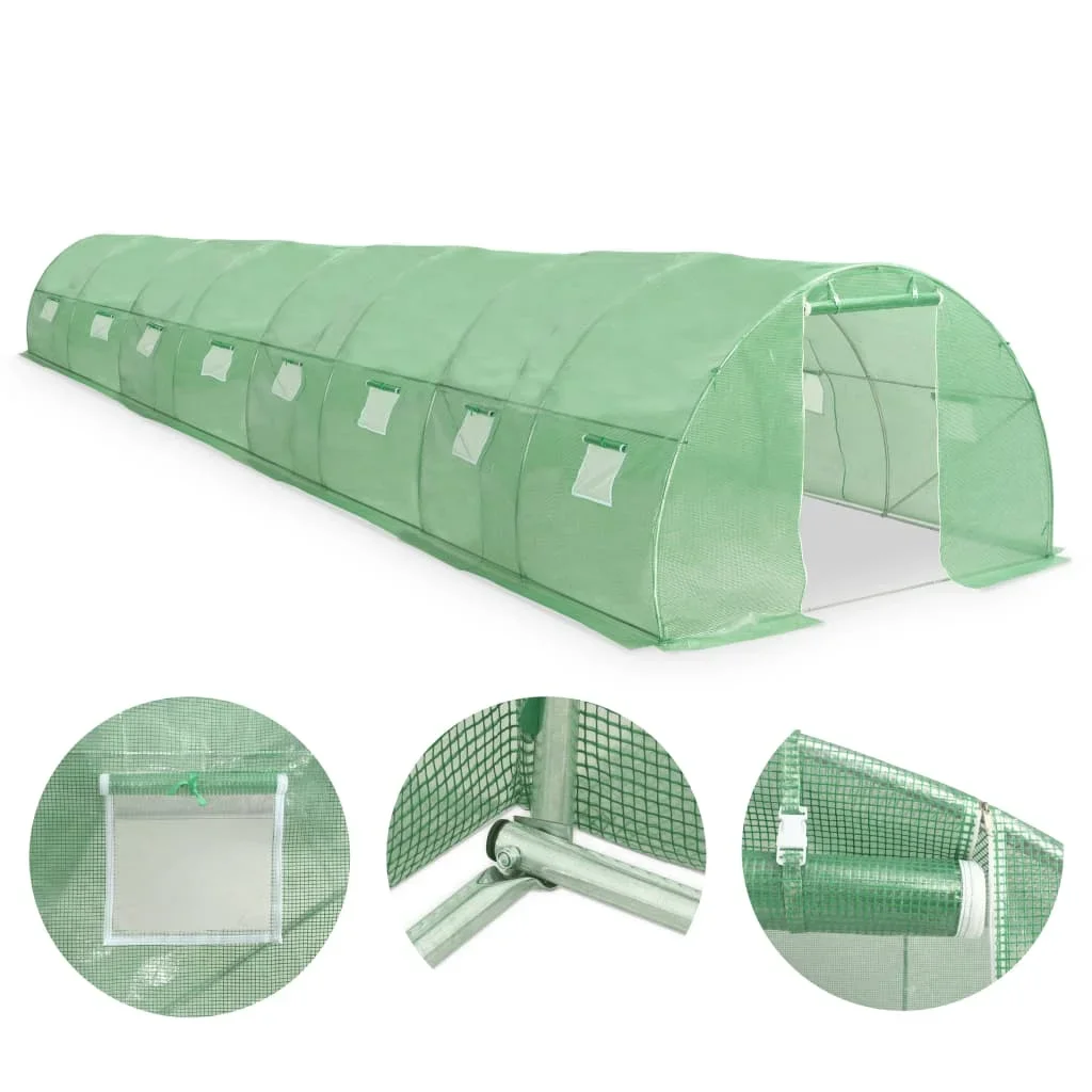 Greenhouse 36 m² 1200x300x200x cm, winter-resistant Polytunnel garden greenhouse for garden shelter