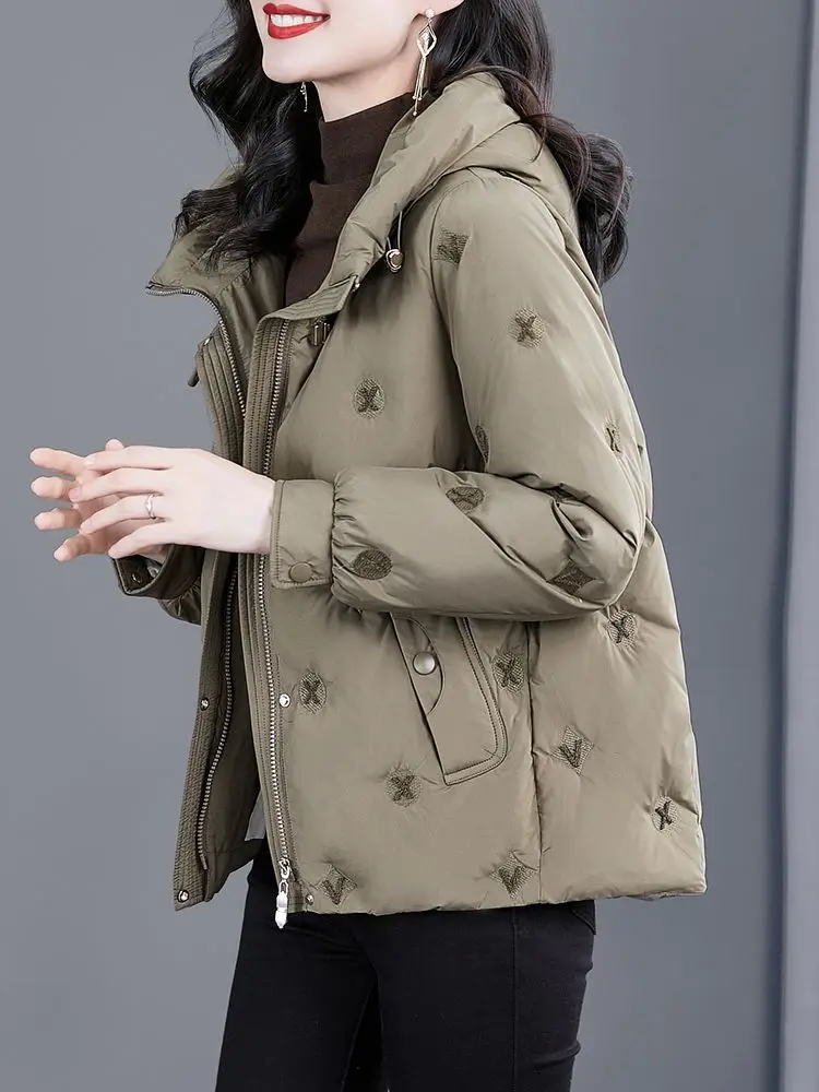 Winter Euro New Women's Down Cotton Jacket Loose Oversized Hooded Warm Jacket