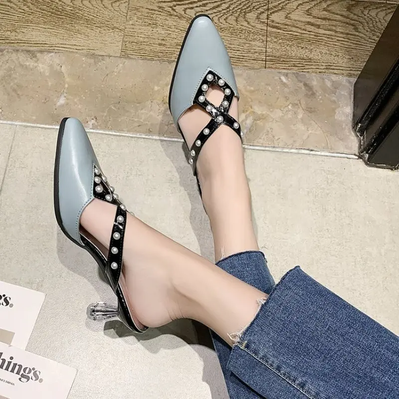 2024 NEW Fashion comfort Casual semplice caldo elegante donna sandali con tacco alto scarpe eleganti con punta a punta Party Plataforma Gladiator 40