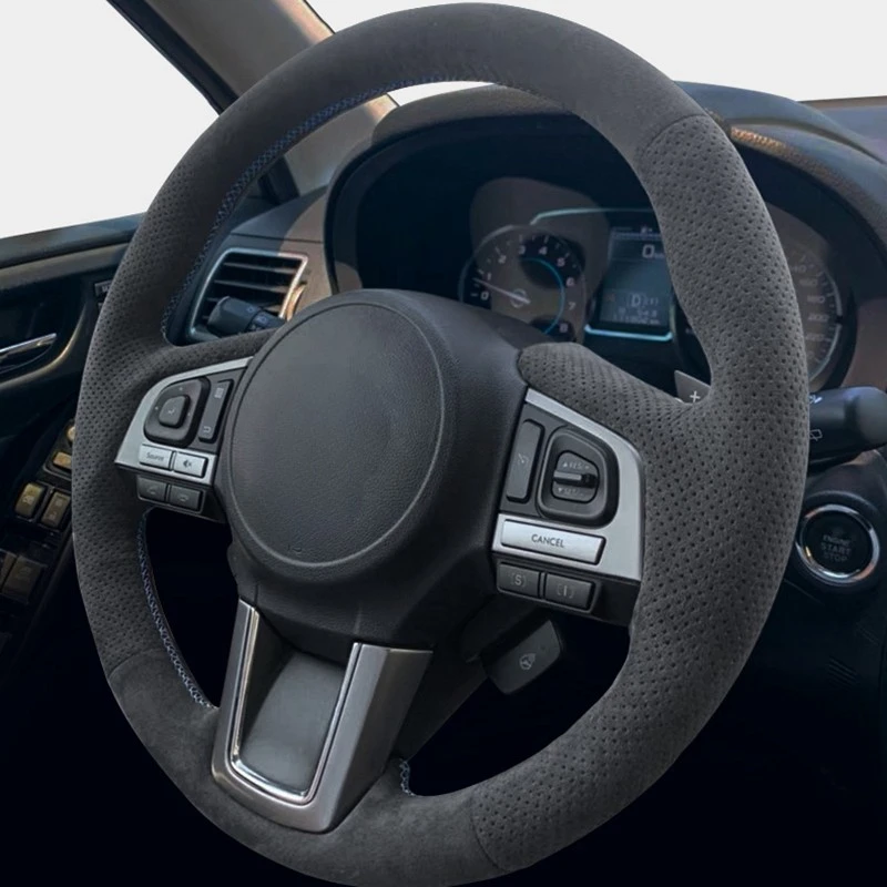 Customized Car Steering Wheel Cover Non-Slip Suede Braid For Subaru WRX (STI) 2015-2019 Levorg 2015 2016 2017 2018 2019 Parts