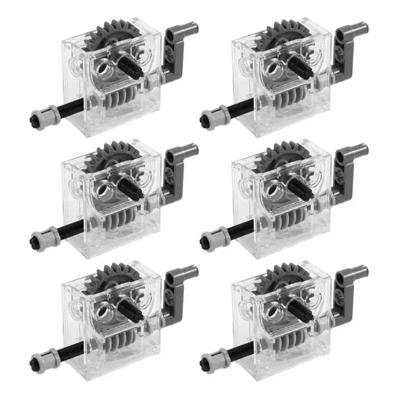 

A92Z Gearbox Assembly Kit(6 Sets) Compatible With Lego Technic Trans-Clear Wormbox Gear Motor Reducer