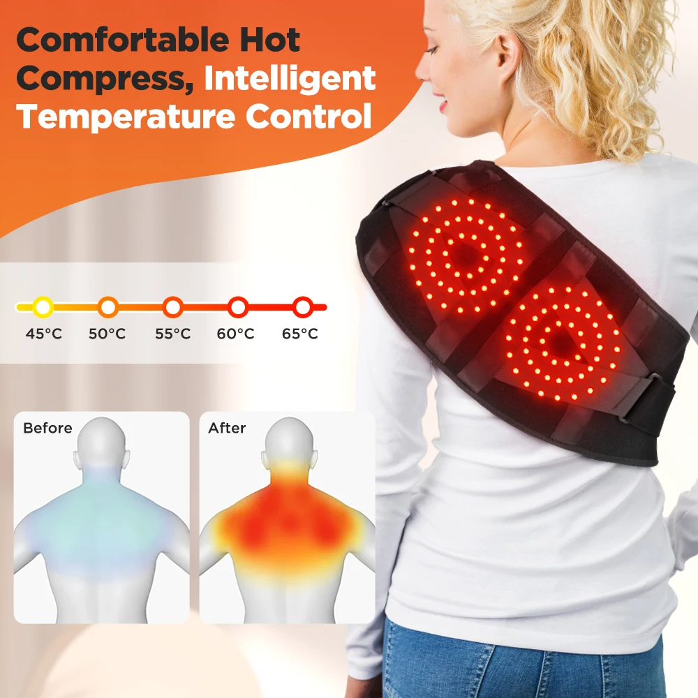 Electric Back Heat Support Belt Heating Waist Brace With Adjustable Temperature Heated Back Belt Abdomen Warmer Lumbar Support