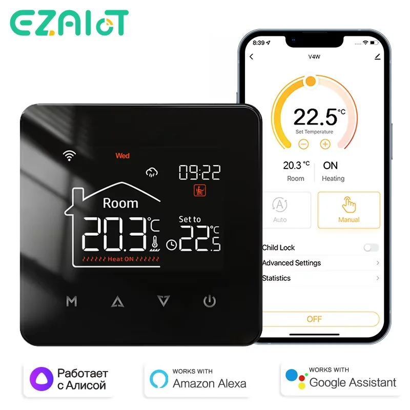 Tuya Akıllı Ev Termostatı Su Elektrikli Sıcak Yerden Isıtma Gaz Kazanı Google Alexa ile WiFi Sıcaklık Uzaktan Kumanda