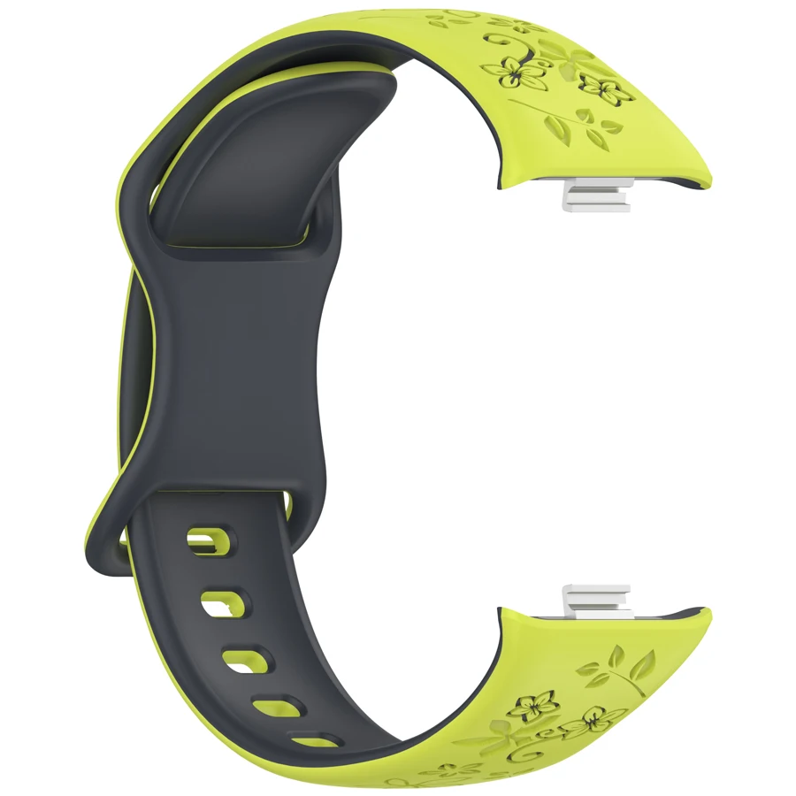 2-kleurige gegraveerde bloemenband voor Redmi Watch 4/5/6 Smartwatch, zachte band voor Xiaomi Mi Band 8/9/10 Pro, armband