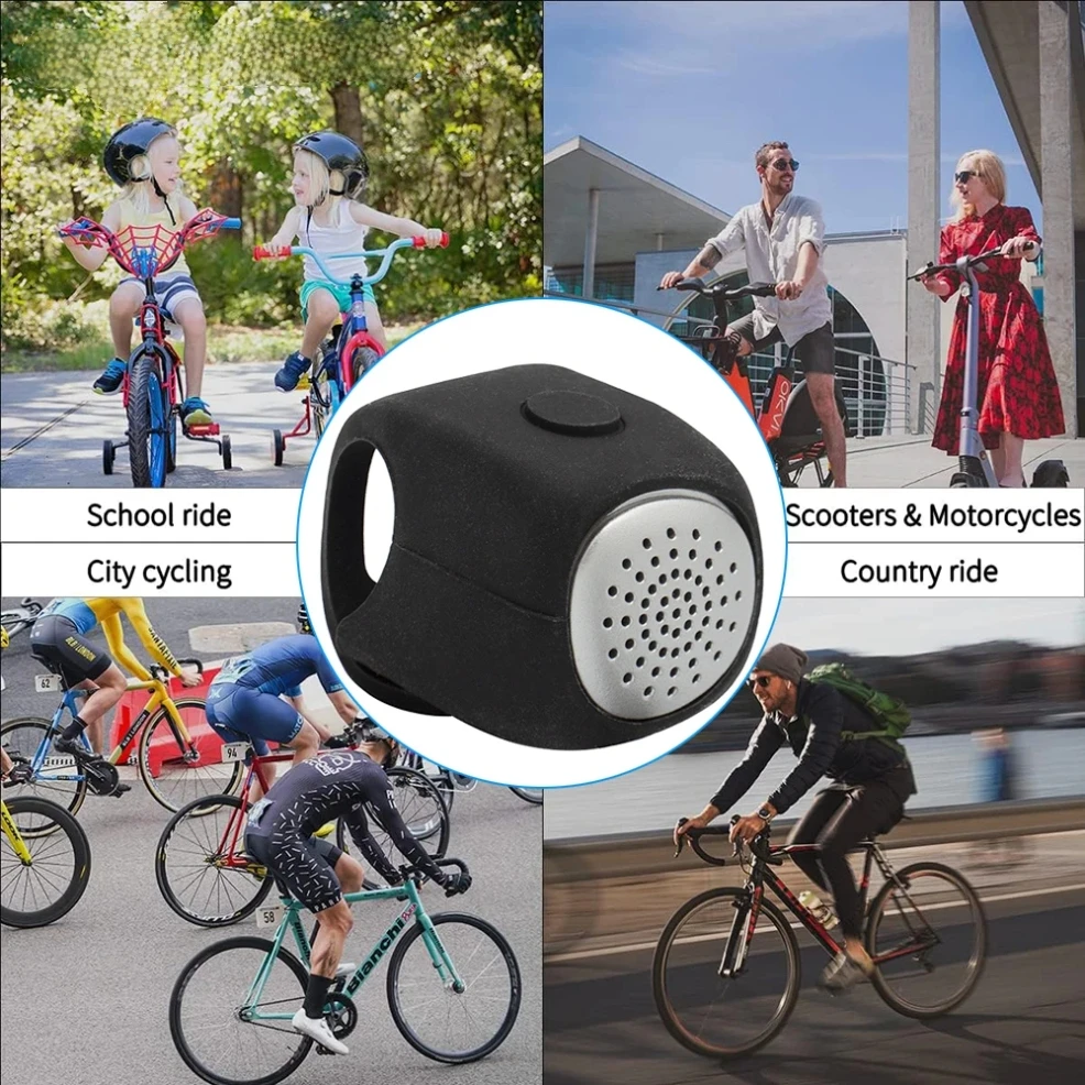 Electric Bicycle Bell Bike Horn 3 Sound Mode Motorcycle Warning Horn MTB Road Cycling Handlebar Bells Loud Bell for Safe Riding
