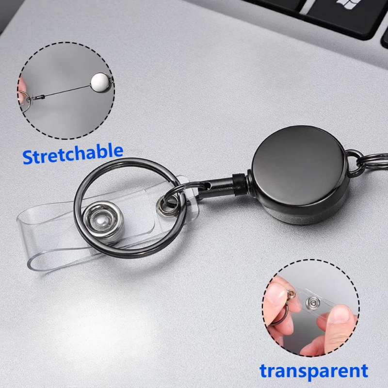 10 Mini High-bounce Retractable Badge Lanyards, Portable and Anti-theft, Easy To Pull, Suitable for Safety