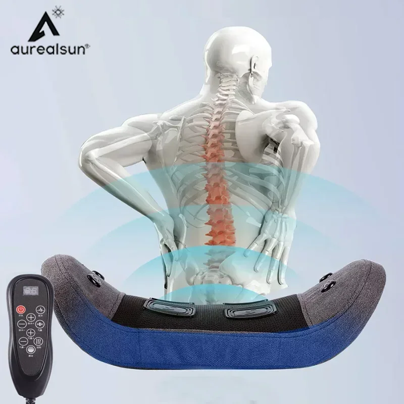 

Electric Waist Massager Lumbar Vibration Cushion Relief Pain Heating Health Care Relax Traction Therapy Airbag Back Body Massage