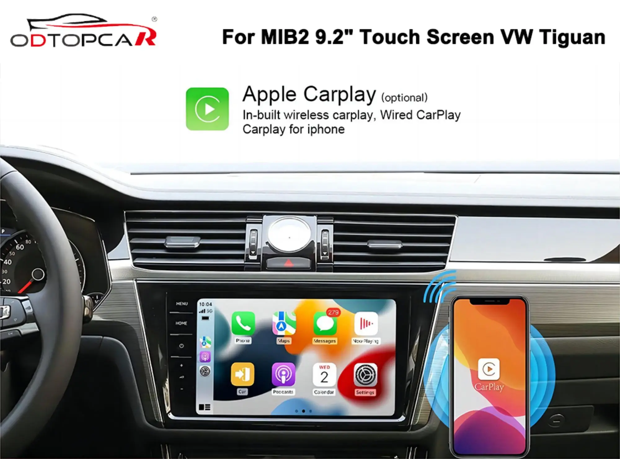 Для Volkswagen Tiguan видео Apple CarPlay беспроводной авто Android Ai Box полноэкранное зеркало мультимедийный экран Android12 навигация