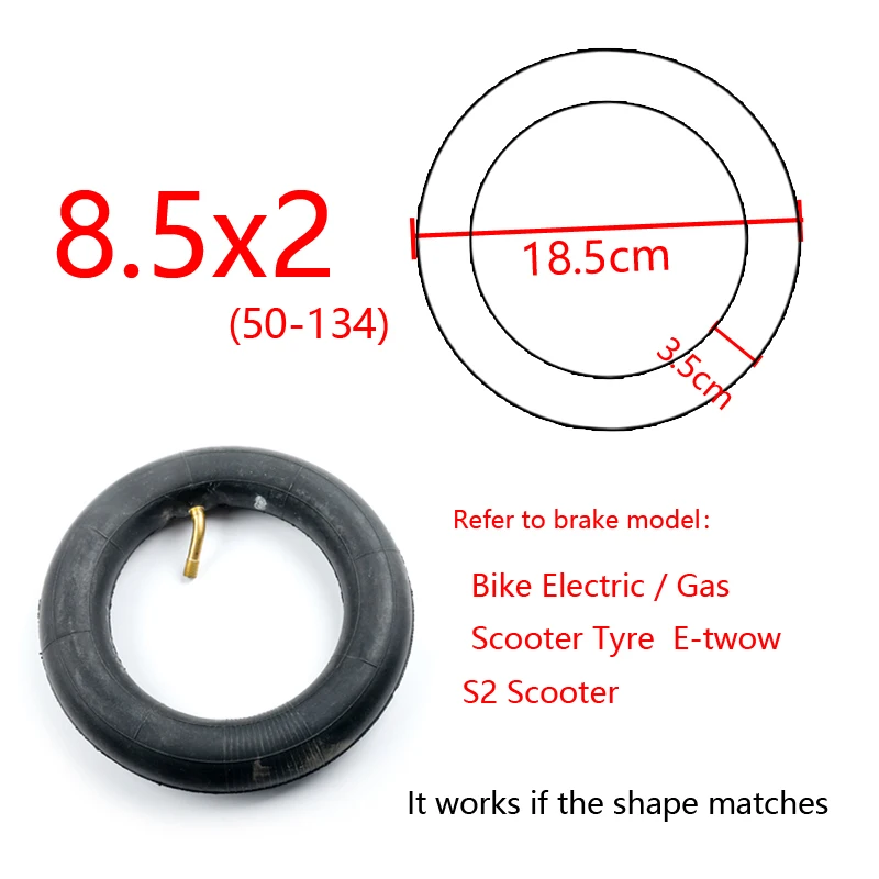 Chambre à Air Pneumatique de 6/8 Pouces pour Mini Scooter Électrique Brouette, 8 1/2x2 6x1 1/4 8x1 1/4 8.5x2 6x2 200x50 200x45