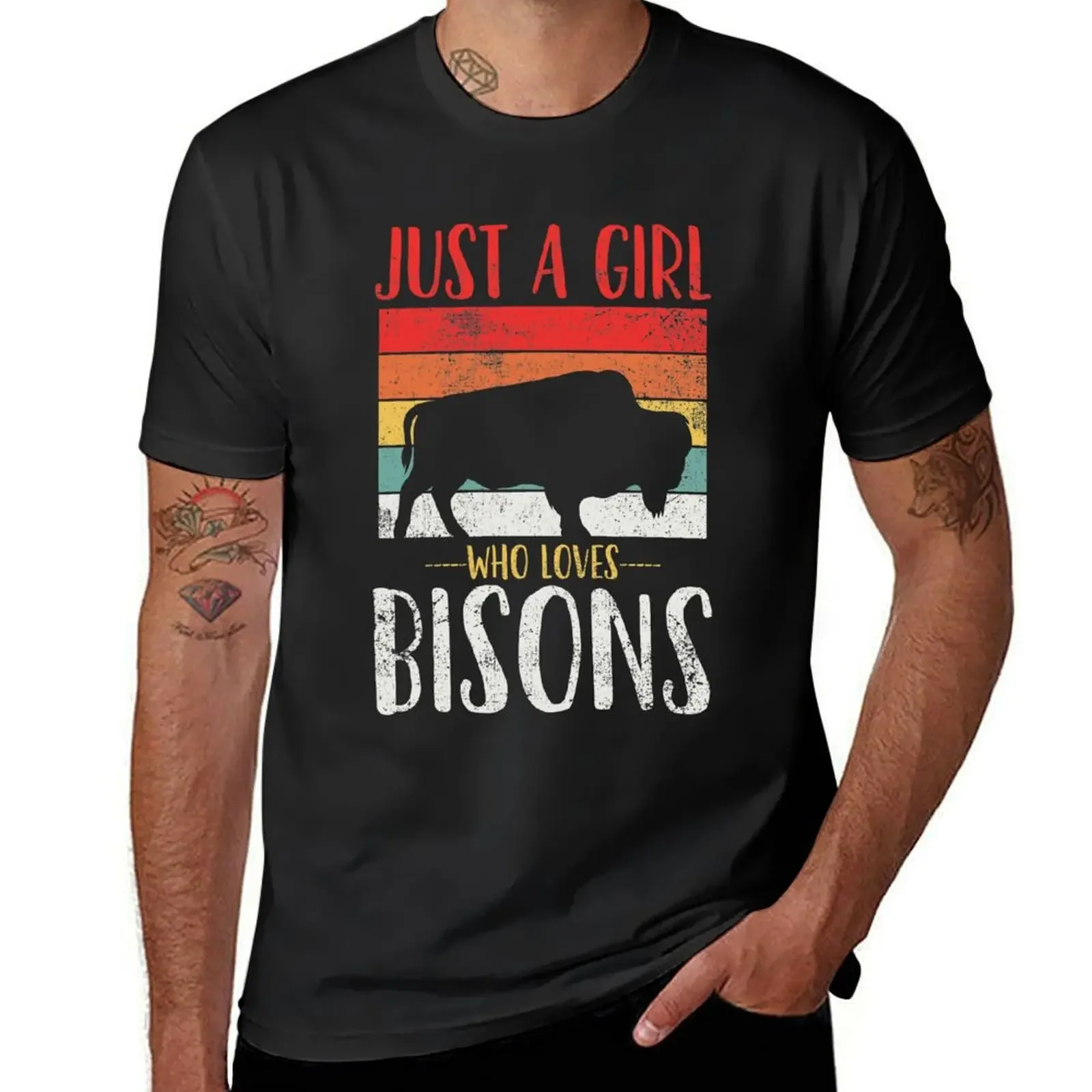 

Bisons Bison Lover Vintage T-Shirt blue lock boys animal print tshirts for men