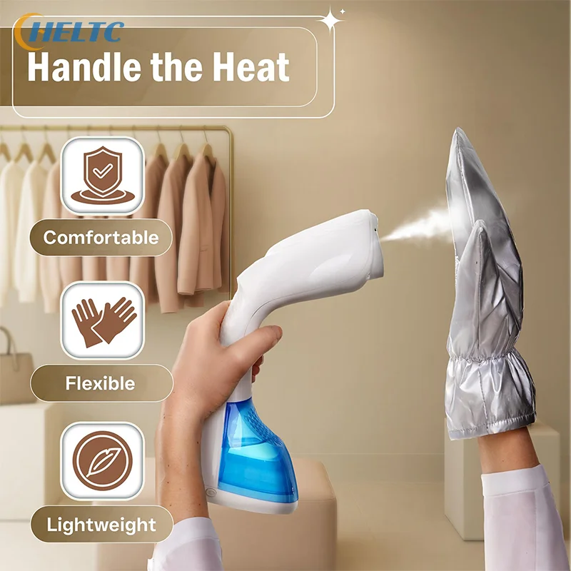 Garment Steamer Gloves For Steaming Clothes – Grey Steam Mitt Protects Against Heat – Flexible Hand Mitten For Steam Iron view 4