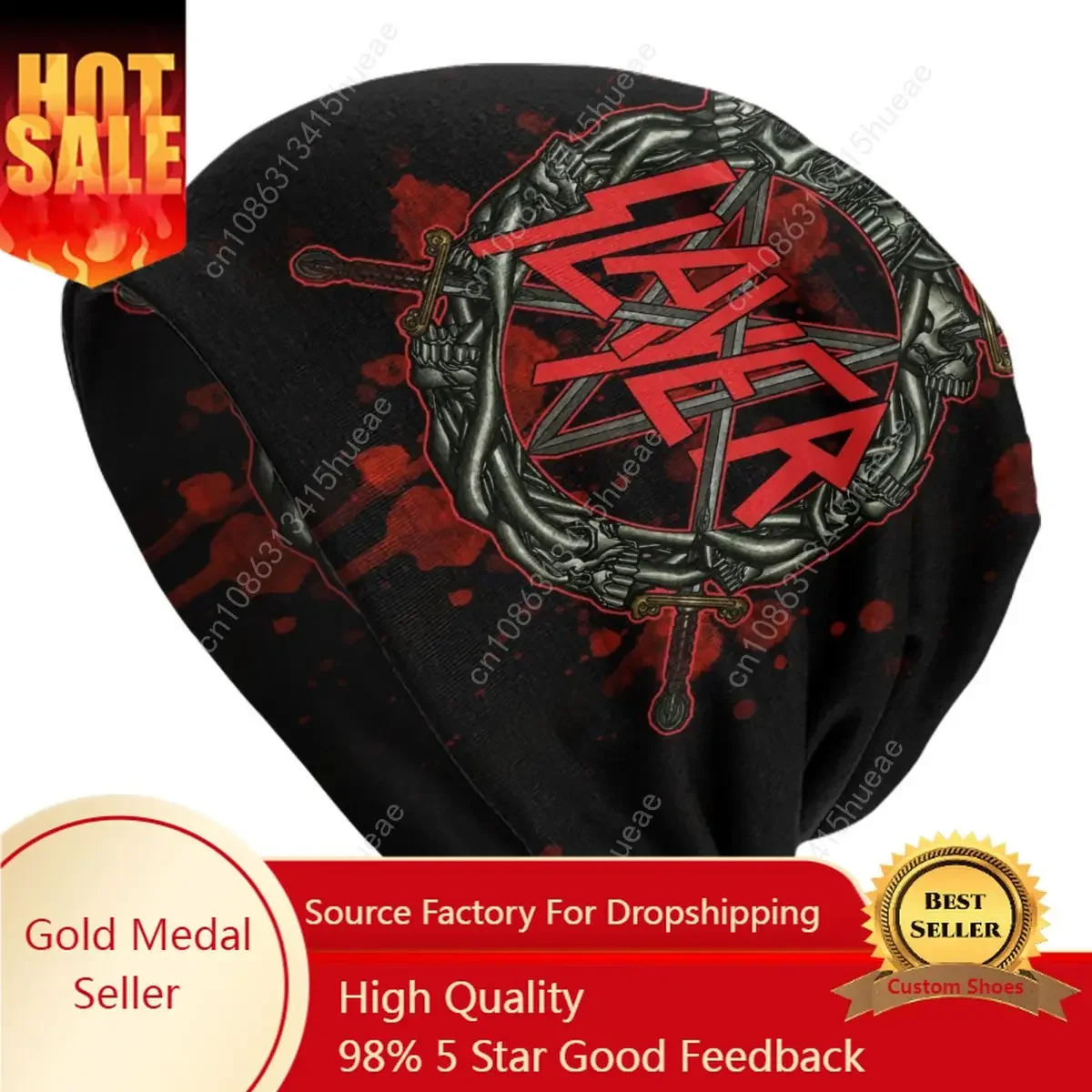 

Heavy Metal Rock Slayers Logo Beanies Caps Men Women Unisex Hip Hop Winter Warm Knit Hat Adult Thrash Band Bonnet Hats