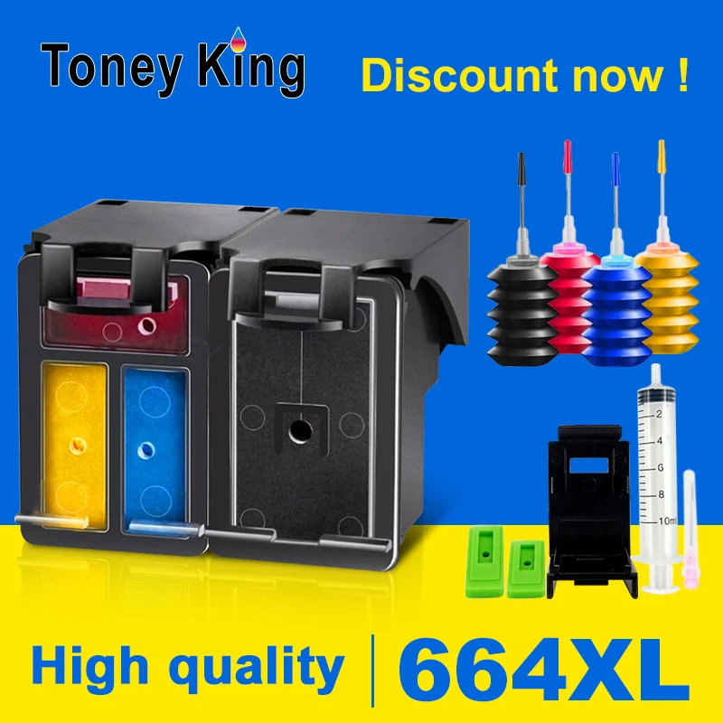 TONEY KING For HP 664XL for hp 664 Ink Cartridge for HP664 Deskjet 1115 2135 3635 2138 3636 3638 4535 4536 4538 4675 4676 4678