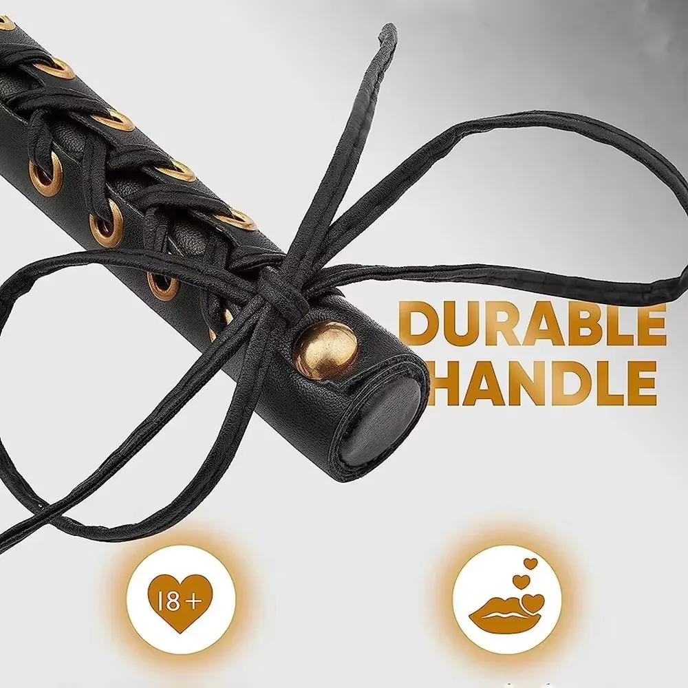 سوط ركوب الخيل من جلد البولي يوريثان مقاس 45 سم (18 بوصة) - سوط حصان الفروسية الاحترافي للتدريب #3