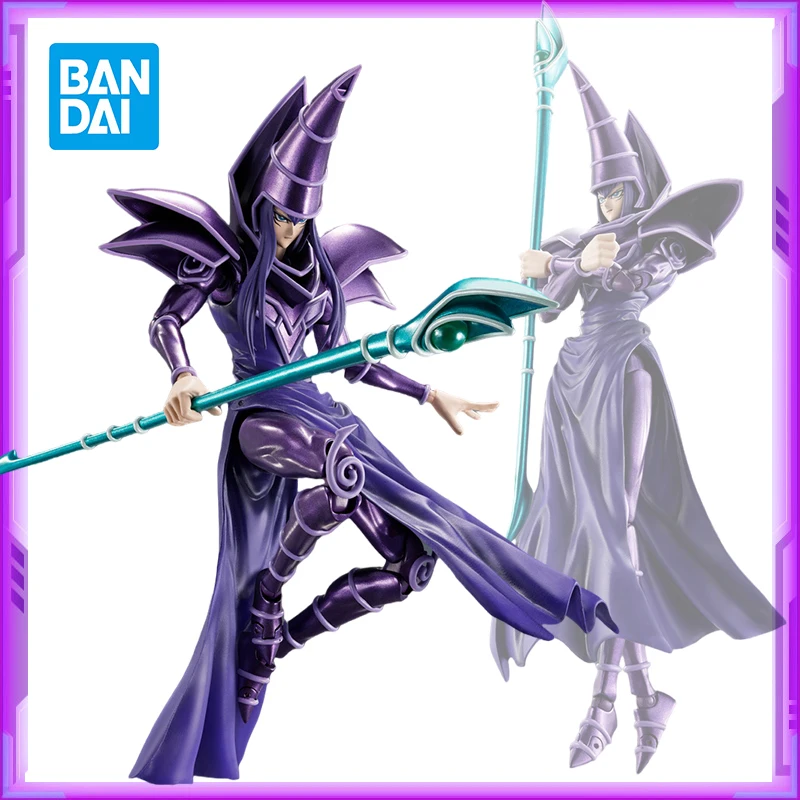 Original BANDAI SHM Duel Monsters Yu-Gi-Oh! Black Magician PVC Anime Figures Action Figure Model Toys Christmas Gifts