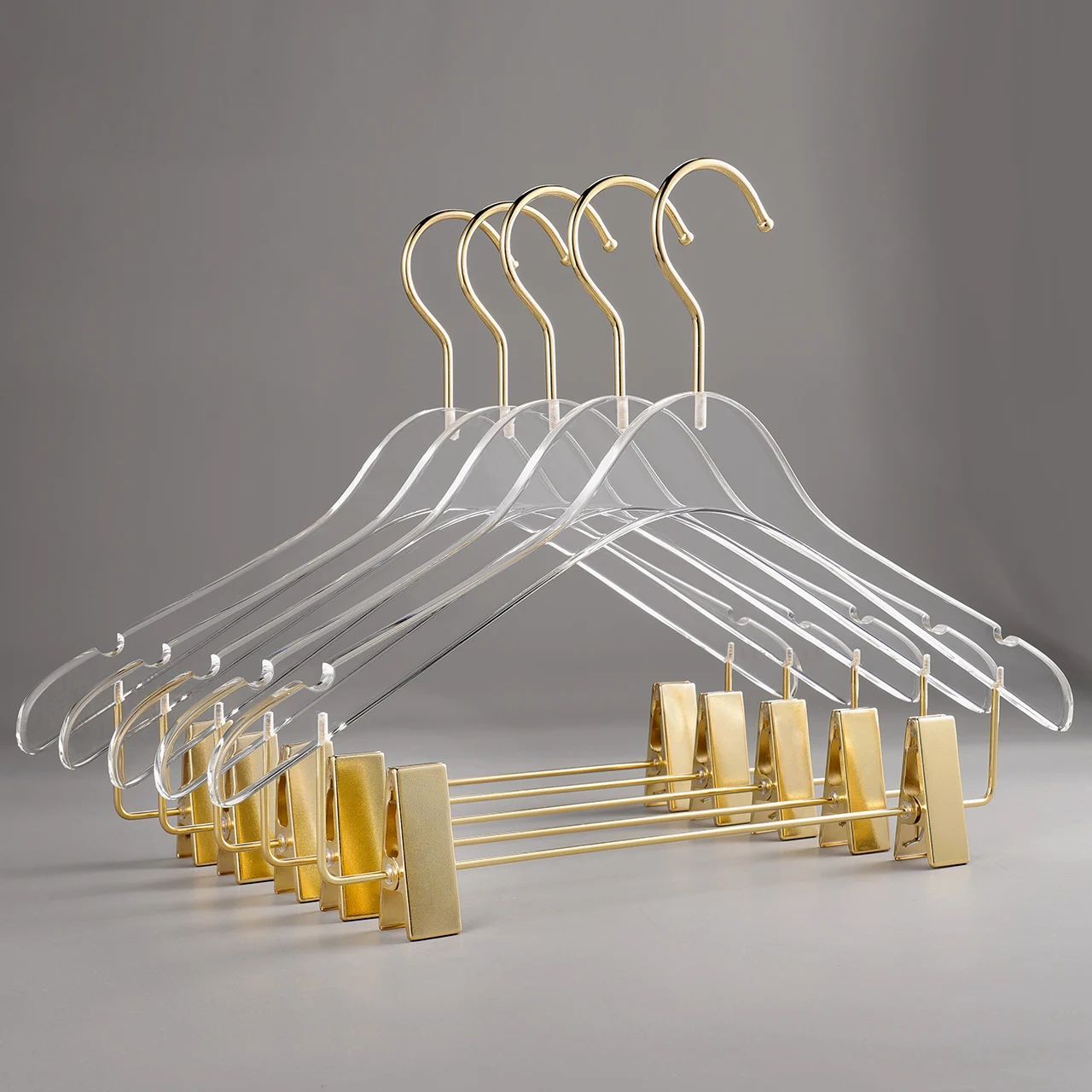 5/10PCS Non-slip Acrylic Coat Hanger With Clip Pants Hanger Clothes Closet Organizer Adult Drying Rack Superior Quality