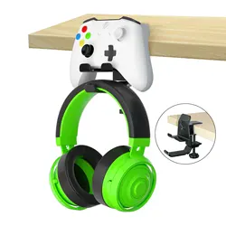 Gamepad Controller Stand & Headphone Holder Under Desk Headset Hook for Xbox One, Ps4, Ps3, Ps5, Dualshock, Switch, Steelseries,