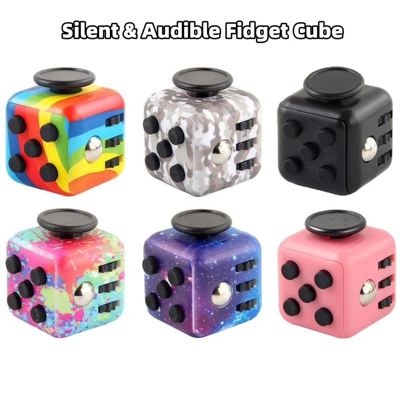 Fidget Cube per adulti, giocattoli sensoriali per alleviare l'ansia a 6 lati per ADHD, gadget Fidget portatili autistici per stress e messa a fuoco