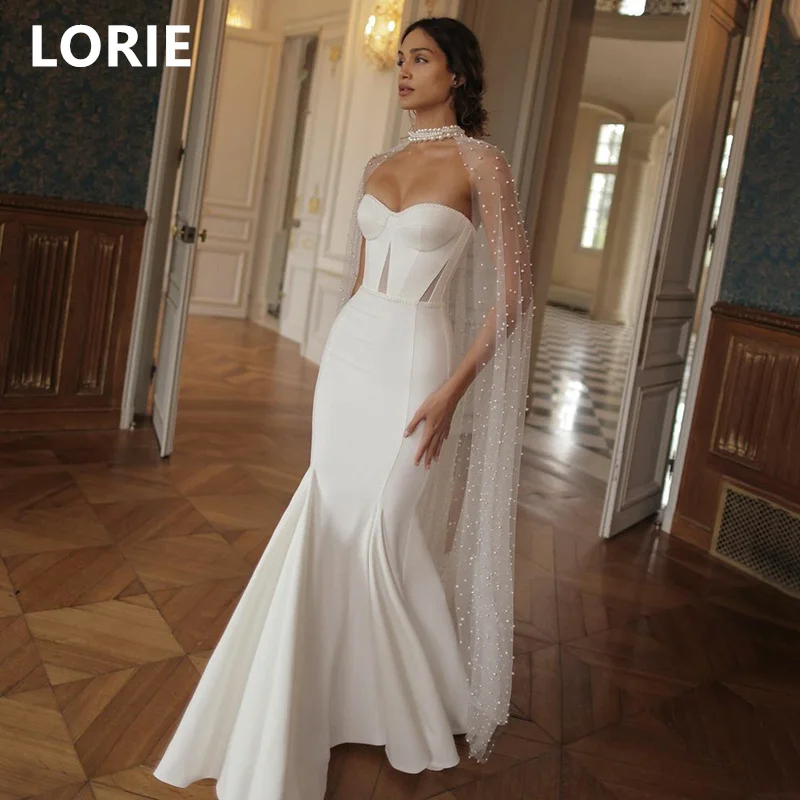 LORIE Mermaid Sleeveless Wedding Dresses Sweethear Elegant Bridal Gown  Backless Princess Bride Gowns Customized 2024