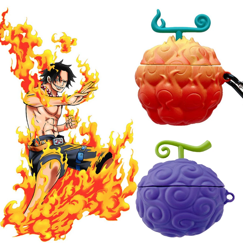 Anime Devil Fruit Rubber Fruit Burn Fruit For Apple Airpods 123 Pro Cases Cartoon Silicone Earphone Protective Cover Accessories