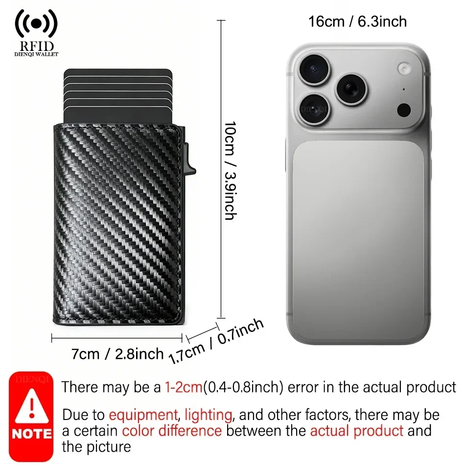 Magnetischer Anti-RFID-Kreditkartenhalter für Herren, Luxus-Geldbörse aus Kohlefaser, Dreifach-Geldbeutel für Bankkarten, Geldbörse für Männer – Detail 6