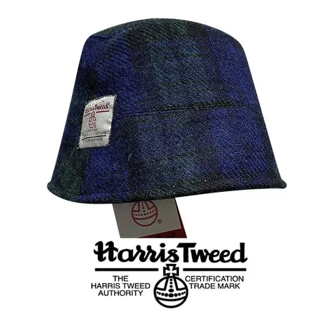 100% Pure British Wool Harris Tweed Fisherman's Hat | Retro - style Bucket Hat for Autumn and Winter Fashionable Headwear