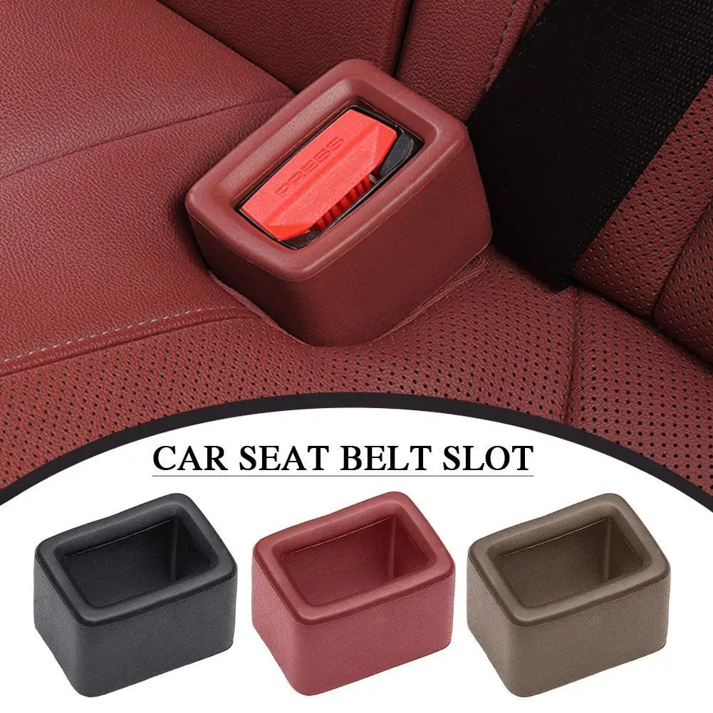 

1/2Pcs Car Universal Seatbelt Carabiner Protective Cover Silicone Fastener For Car Seat Belt Slot Bracket