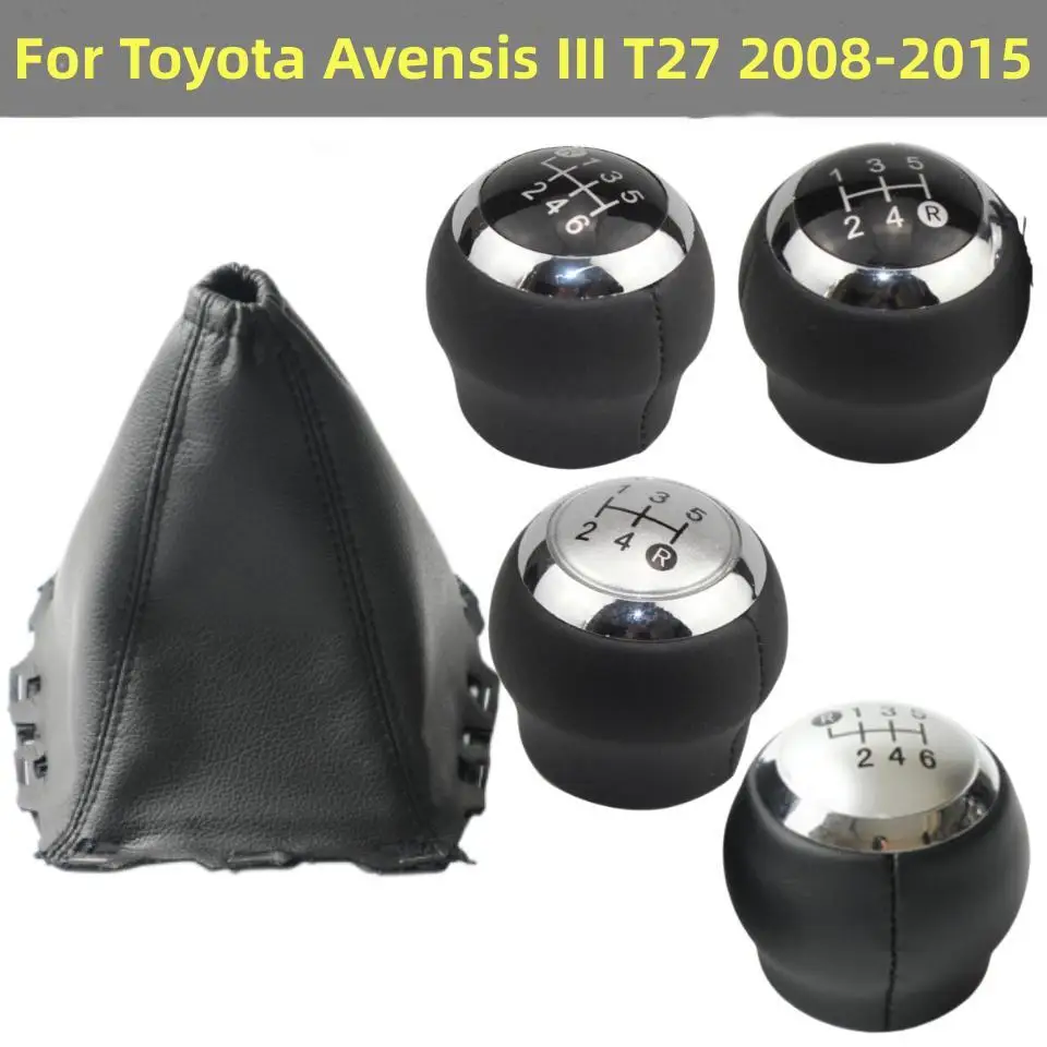 5/6 Speed For Toyota Avensis III T27 2008-2015 Gear Shift Knob Shifter Lever Stick Gaiter Boot Cover Cars Accessories