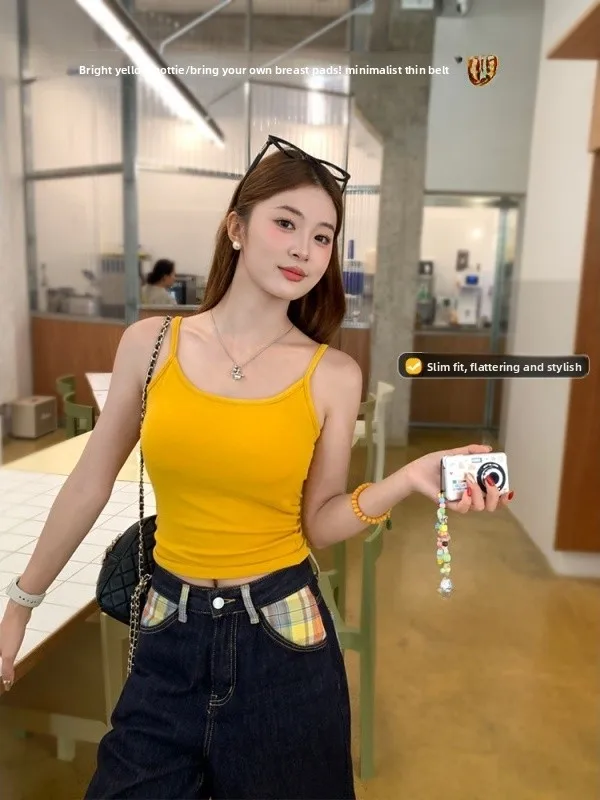 الأصفر سليم صالح المرأة سترة علوية Svel Beau Killer شتاء 2025 جديد Sle ملابس داخلية غير رسمية مطابقة تنوعا تانك القمم