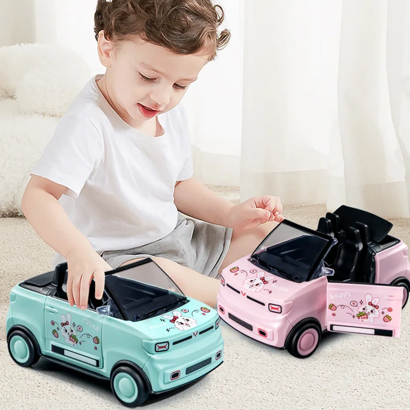 Crianças carro conversível brinquedos inércia mini dos desenhos animados macaron mini brinquedo carro simulação bonito puxar para trás modelo de brinquedo do carro para crianças presentes