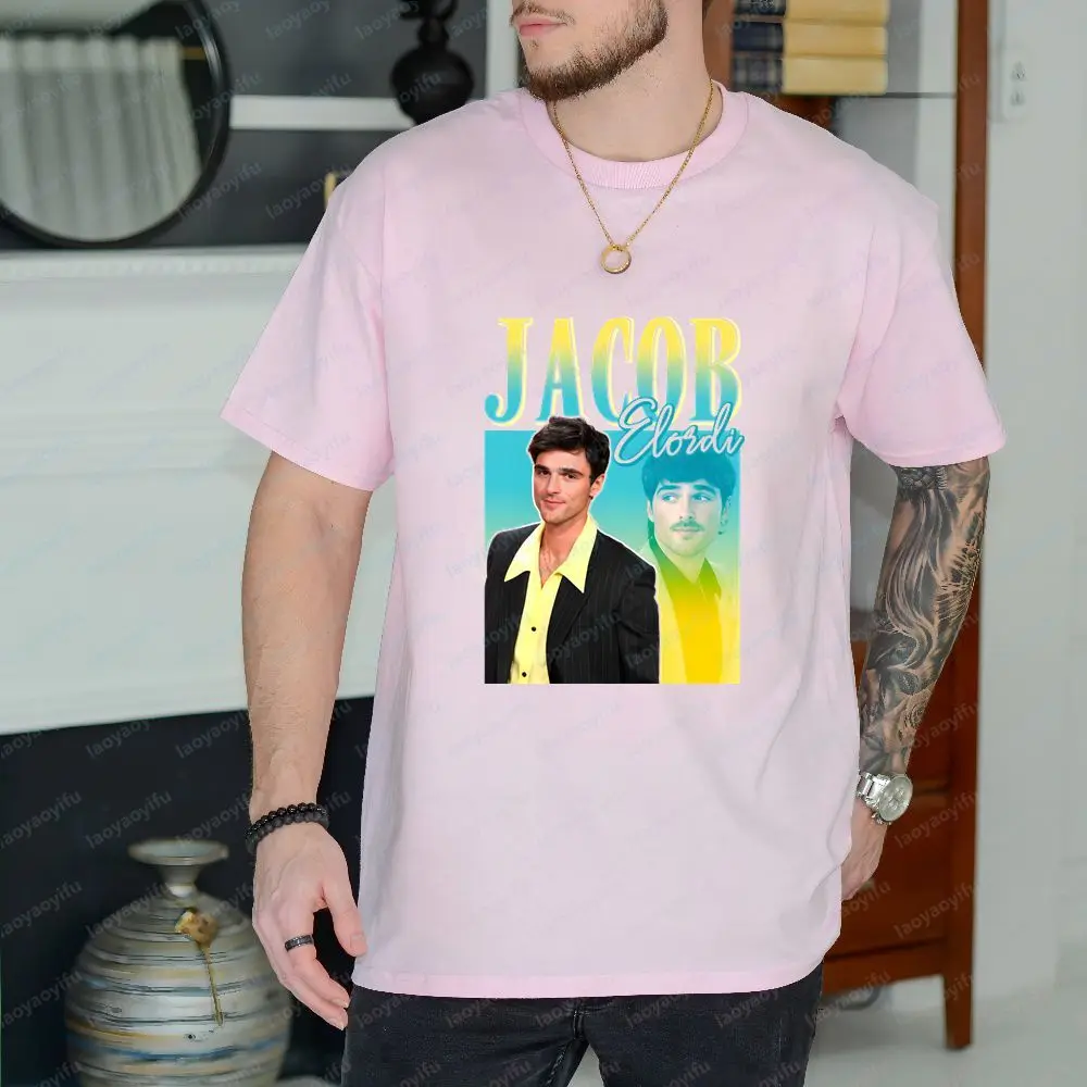 Jacob Elordi - Retro Copycat Style Harajuku Short-Sleeved Men's and Women's Universal Shirt Pattern Pure Cotton T-Shirt