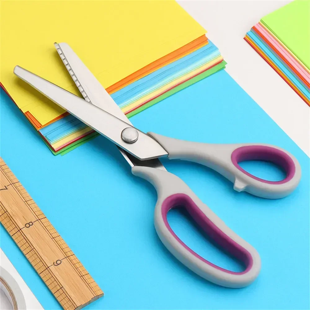 Stainless Tailor Scissor Sewing Fabric Steel Scalloped Dressmaking Shears Scissors Zigzag Serrated Professional Pinking Chisel