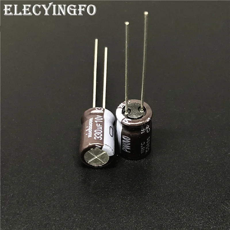 20pcs 330uF 10V NICHICON PW Series  8x11.5mm Original Low Impedance 10V 330uF Aluminum Electrolytic capacitor