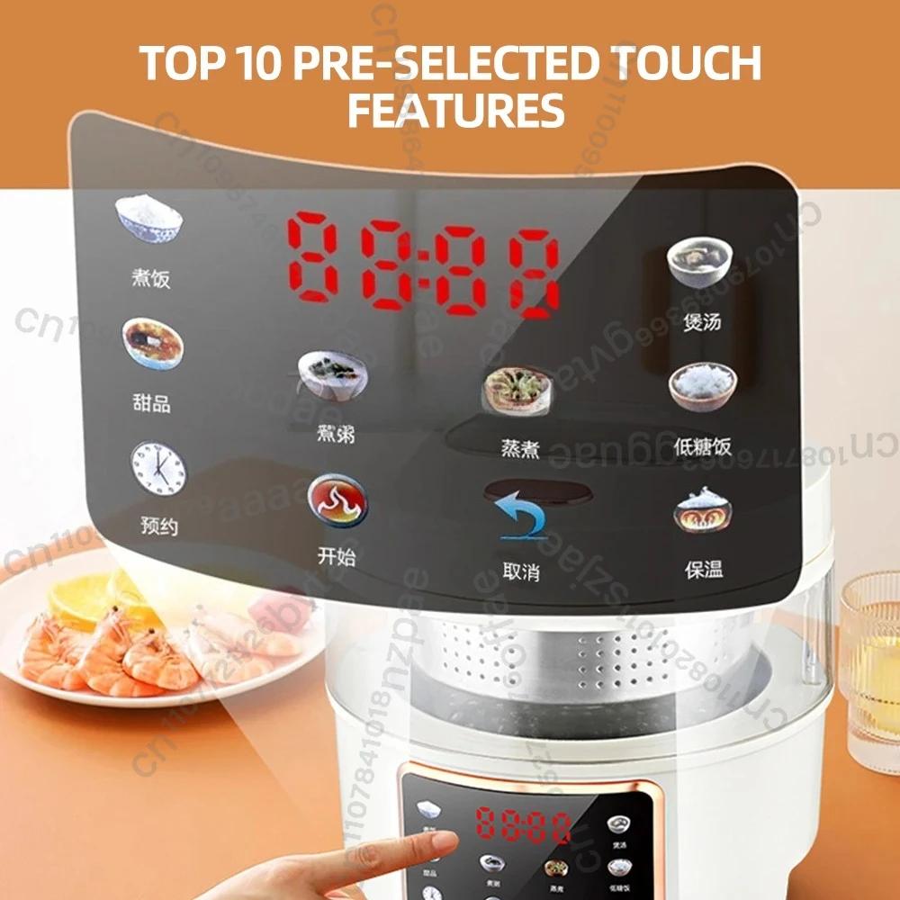 

Умная электрическая рисоварка 2 л, стеклянная мультиварка для кухни, портативная мини-рисоварка для дома