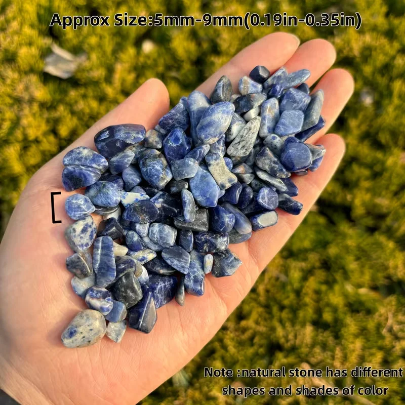 1bag Natural Sodalite Gravel, Suitable for Fish Tanks, Aquarium Scenery, Flower Pots, Indoor Decoration, for Jewelry Making